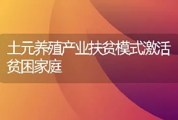 土元养殖产业扶贫模式激活贫困家庭