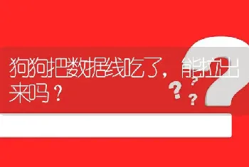 狗狗把数据线吃了，能拉出来吗？