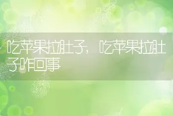 吃苹果拉肚子，吃苹果拉肚子咋回事