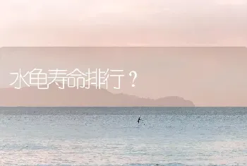 水龟寿命排行？