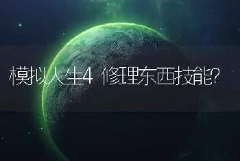 模拟人生4修理东西技能？