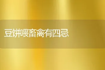 豆饼喂畜禽有四忌