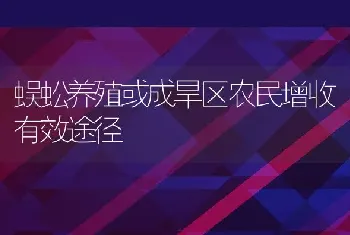 蜈蚣养殖或成旱区农民增收有效途径