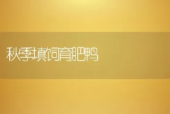 秋季水产养殖关键技术和管理措施