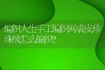 编织人生手工编织网裘皮珍珠绒怎么编织？