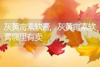 灰黄霉素软膏，灰黄霉素软膏哪里有卖