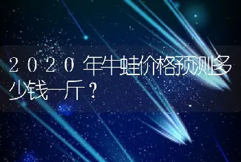 2020年牛蛙价格预测多少钱一斤？