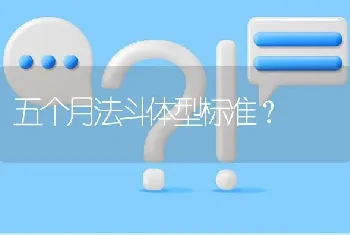 五个月法斗体型标准？