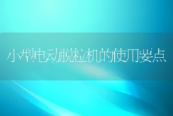 小型电动脱粒机的使用要点