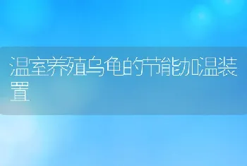 温室养殖乌龟的节能加温装置