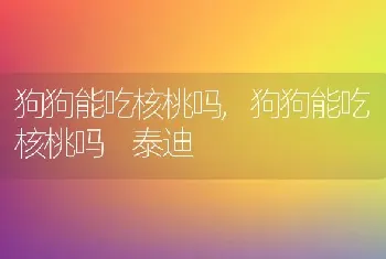 狗狗能吃核桃吗，狗狗能吃核桃吗 泰迪