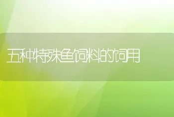 五种特殊鱼饲料的饲用