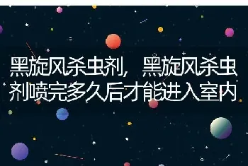 黑旋风杀虫剂，黑旋风杀虫剂喷完多久后才能进入室内