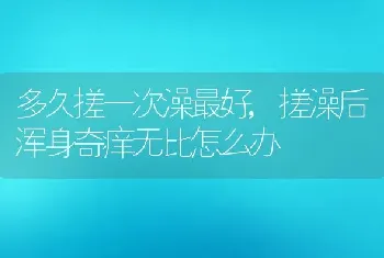 多久搓一次澡最好，搓澡后浑身奇痒无比怎么办