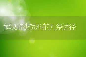 解决蛙类饲料的九条途径