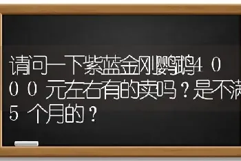 请问一下紫蓝金刚鹦鹉4000元左右有的卖吗？是不满5个月的？