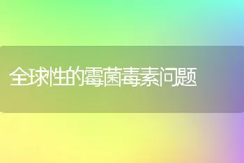 全球性的霉菌毒素问题