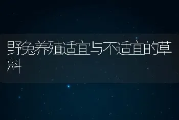 野兔养殖适宜与不适宜的草料