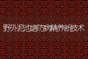 野外泥池塘防病精养新技术