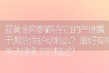 蓝黄金刚鹦鹉在它的产地属于濒危保护动物么？最好有相关法律条文的描述？