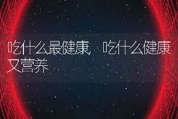 吃什么最健康，吃什么健康又营养