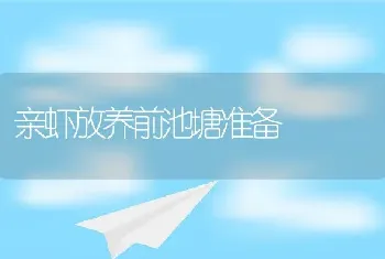 亲虾放养前池塘准备