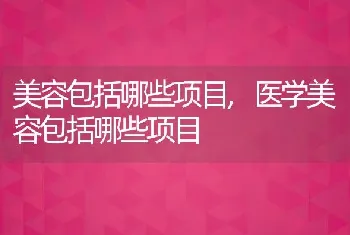 美容包括哪些项目，医学美容包括哪些项目