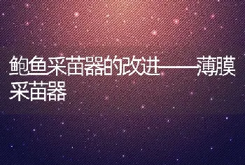 鲍鱼采苗器的改进——薄膜采苗器