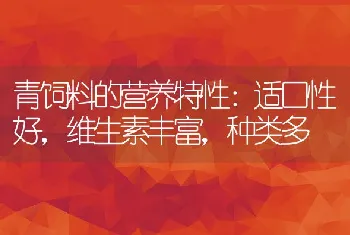 青饲料的营养特性：适口性好，维生素丰富，种类多