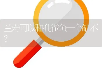 兰寿可以和孔雀鱼一个缸不？