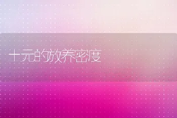 土元的放养密度