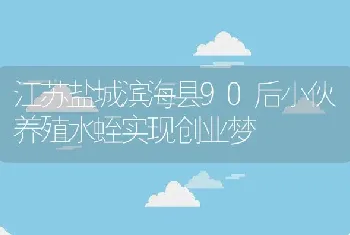 江苏盐城滨海县90后小伙养殖水蛭实现创业梦