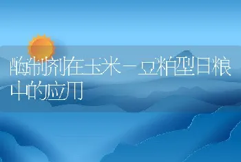 酶制剂在玉米－豆粕型日粮中的应用