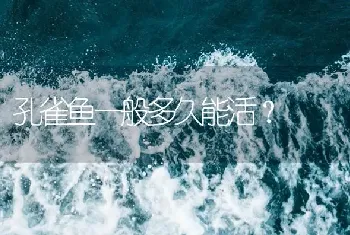 孔雀鱼一般多久能活？