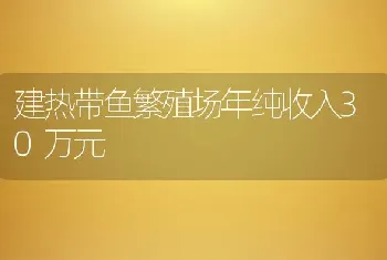 建热带鱼繁殖场年纯收入30万元