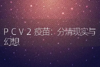 PCV2疫苗：分清现实与幻想