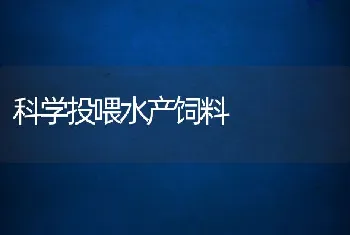 科学投喂水产饲料