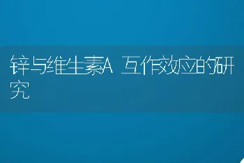 锌与维生素A互作效应的研究