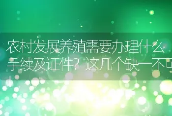 农村发展养殖需要办理什么手续及证件？这几个缺一不可！