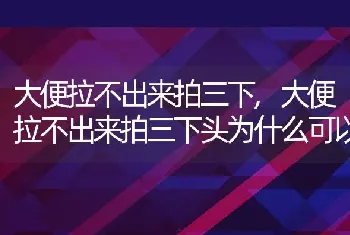 大便拉不出来拍三下，大便拉不出来拍三下头为什么可以