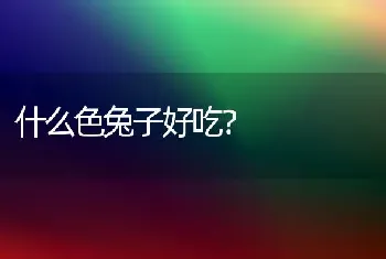 什么色兔子好吃？