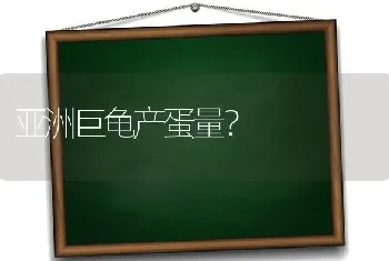 亚洲巨龟产蛋量？