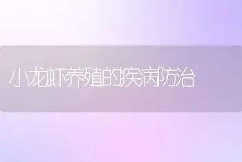 小龙虾养殖的疾病防治