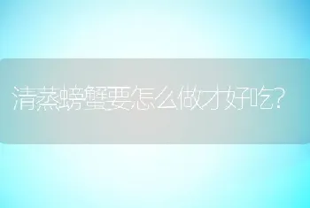 清蒸螃蟹要怎么做才好吃？