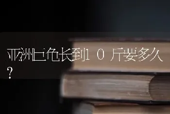 亚洲巨龟长到10斤要多久？