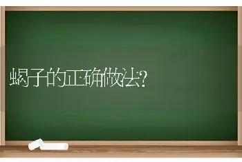 蝎子的正确做法？