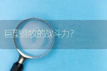 巨型德牧的战斗力？