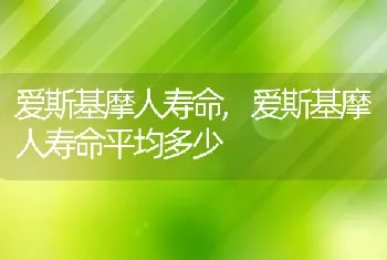 爱斯基摩人寿命，爱斯基摩人寿命平均多少