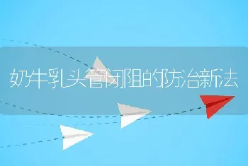 奶牛乳头管闭阻的防治新法