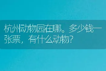 杭州动物园在哪。多少钱一张票，有什么动物？